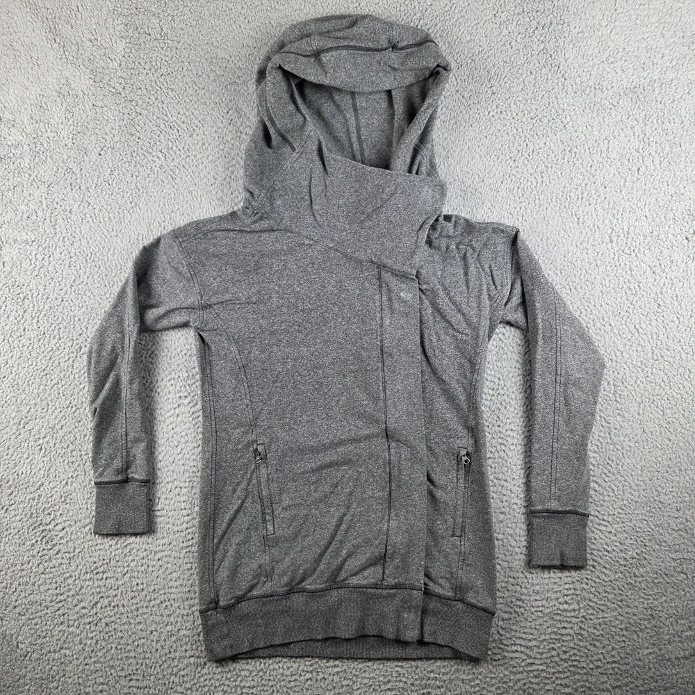 Lululemon That's A Wrap Jacket‎ Womens Size 4 Heathered Gray Yoga Stretch Hooded